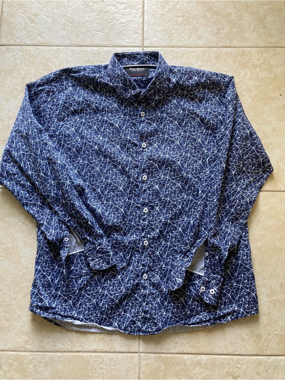 Maceoo Fibonacci Net Blue long-sleeve shirt